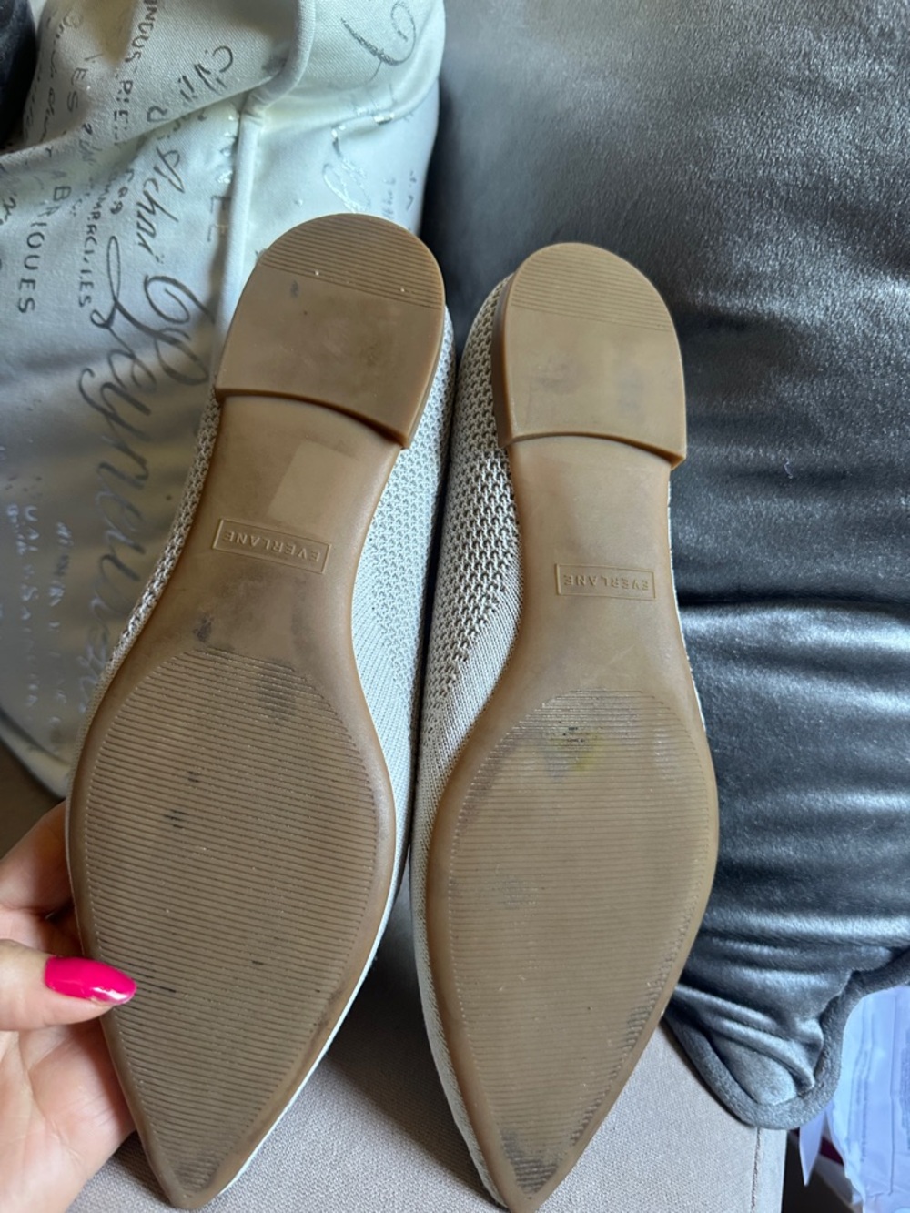Everlane light gray Pointed Knit Ballet Flats - Picture 5 of 6